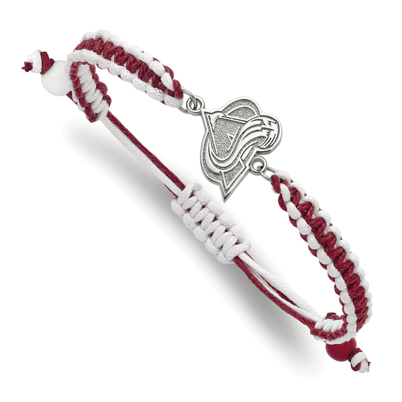Stainless Steel NHL LogoArt Colorado Avalanche Adjustable Cord Bracelet