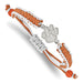 Stainless Steel LogoArt Clemson University Tiger Paw Adjustable Cord Bracelet