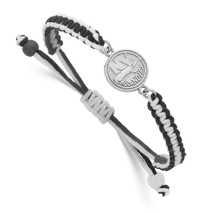 Stainless Steel NHL LogoArt NY Islanders Adjustable Cord Bracelet
