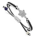 Stainless Steel NHL LogoArt Toronto Maple Leafs Adjustable Cord Bracelet