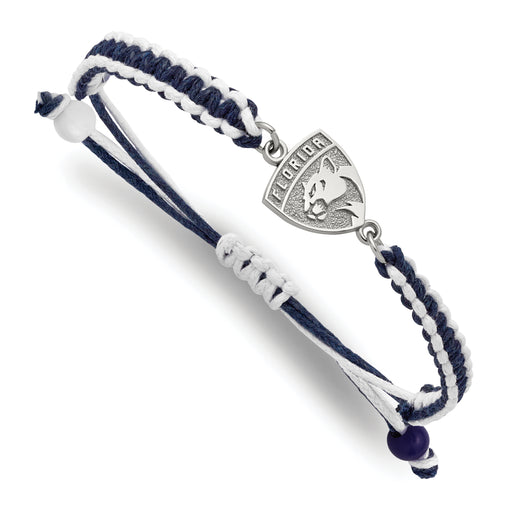 Stainless Steel NHL LogoArt Florida Panthers Adjustable Cord Bracelet
