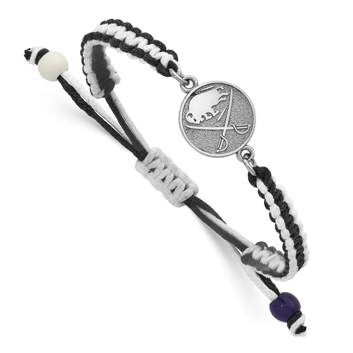 Stainless Steel NHL LogoArt Buffalo Sabres Adjustable Cord Bracelet