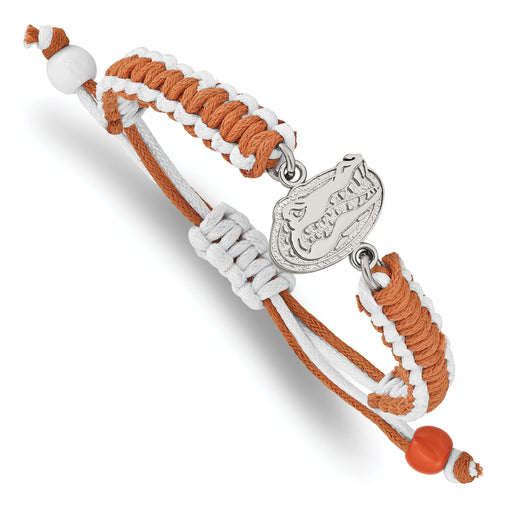 Stainless Steel LogoArt University of Florida Gator Adjustable Cord Bracelet
