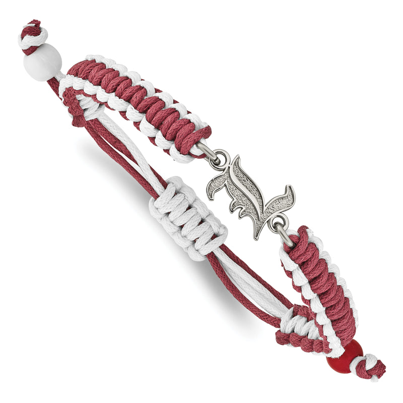 Stainless Steel LogoArt University of Louisville Letter L Adjustable Cord Bracelet