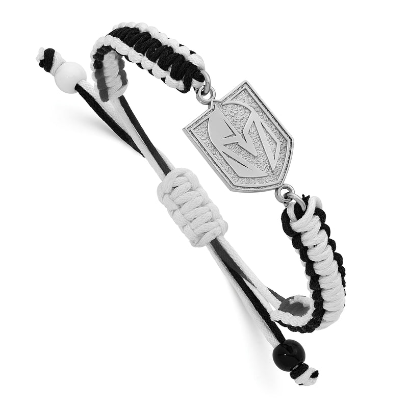 Stainless Steel NHL LogoArt Vegas Golden Knights Adjustable Cord Bracelet