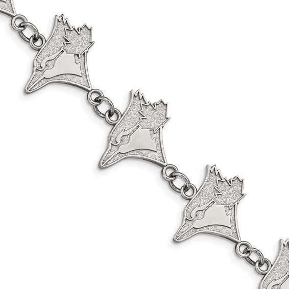 Stainless Steel Major League Baseball LogoArt Toronto Blue Jays Link w/1.5in ext Bracelet