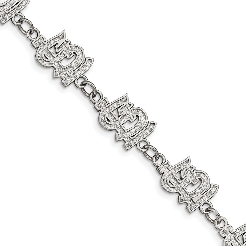 Stainless Steel Major League Baseball LogoArt St. Louis Cardinals w/1.5in ext Bracelet