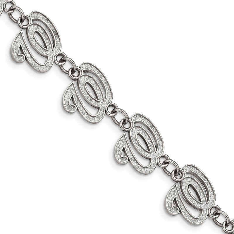 Stainless Steel Major League Baseball LogoArt Washington Nationals w/1.5in ext Bracelet