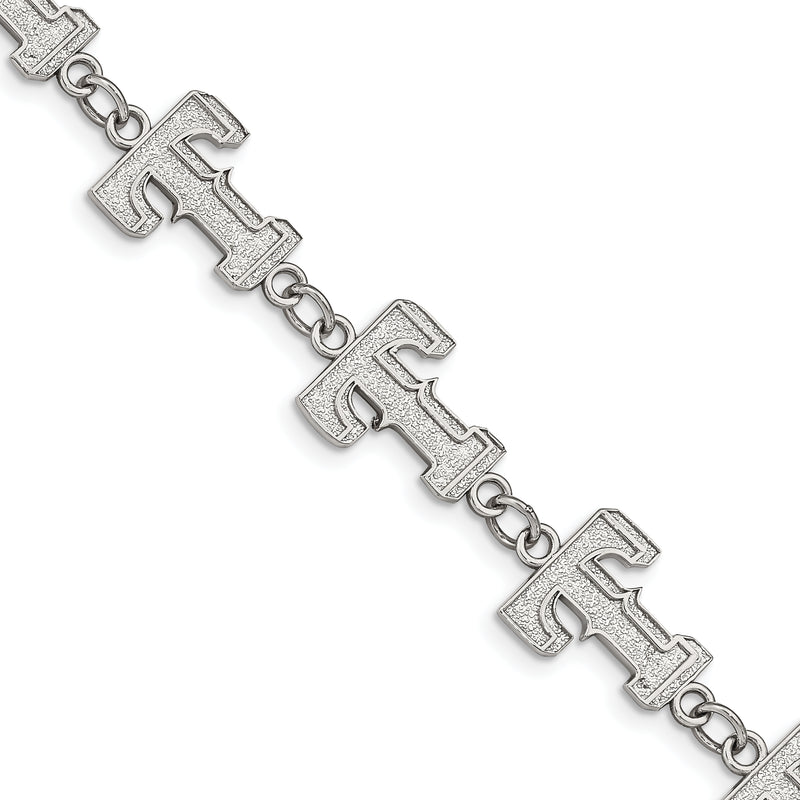 Stainless Steel Major League Baseball LogoArt Texas Rangers Link w/1.5in ext Bracelet