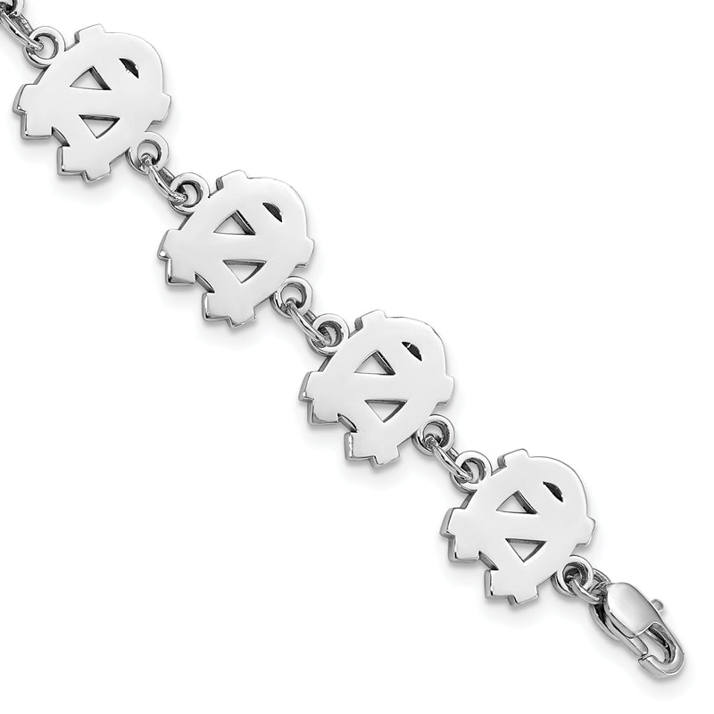 Stainless Steel LogoArt Univ of North Carolina Logo w/1.5in ext. Bracelet