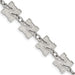 Stainless Steel LogoArt University of Nebraska Letter N Link 6.5 inch Bracelet with 1.5 inch Extender