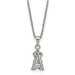Stainless Steel Major League Baseball LogoArt Los Angeles Angels w/2in ext Pendant Necklace