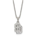 Stainless Steel MLB LogoArt San Diego Padres Letters S-D Pendant 18 inch Necklace with 2 inch Extender