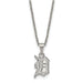 Stainless Steel Major League Baseball LogoArt Detroit Tigers w/2in ext Pendant Necklace