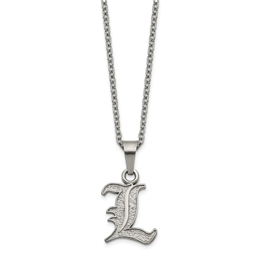 Stainless Steel LogoArt University of Louisville Letter L Pendant 18 inch Necklace with 2 inch Extender