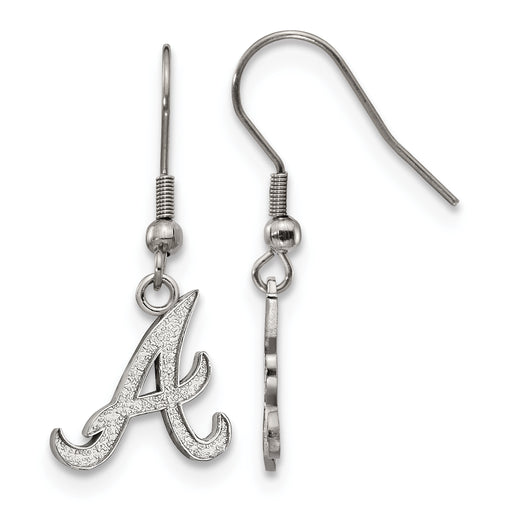 Stainless Steel Major League Baseball LogoArt Atlanta Braves Dangle Earrings