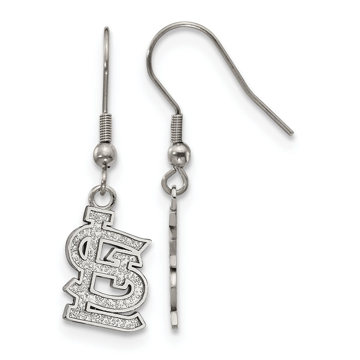 Stainless Steel Major League Baseball LogoArt St. Louis Cardinals St. L Dangle Earrings