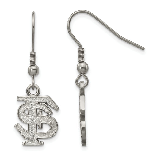 Stainless Steel LogoArt Florida State University F-S Dangle Wire Earrings