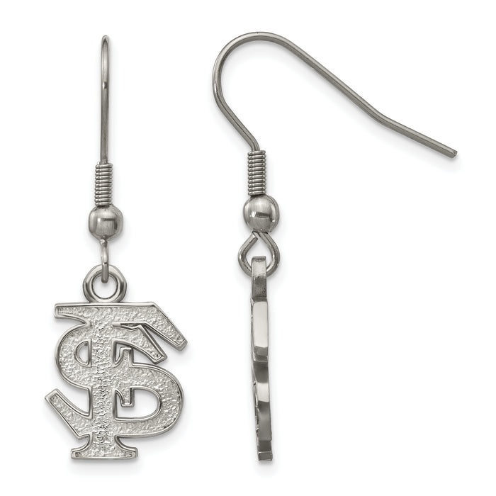 Stainless Steel LogoArt Florida State University F-S Dangle Wire Earrings