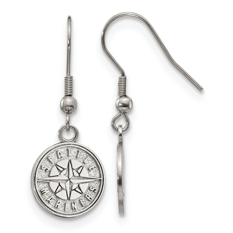 Stainless Steel Major League Baseball LogoArt Seattle Mariners Dangle Earrings