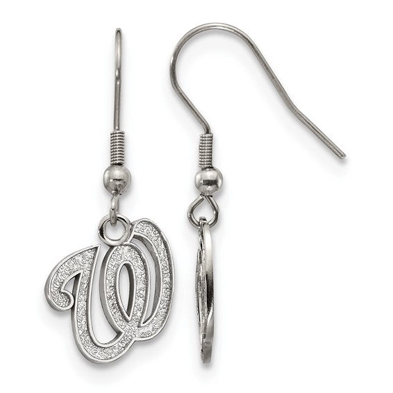 Stainless Steel Major League Baseball LogoArt Washington Nationals Dangle Earrings