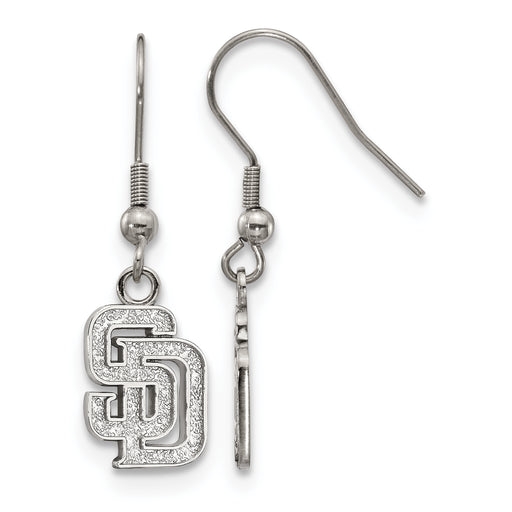 Stainless Steel MLB LogoArt San Diego Padres Letters S-D Dangle Earrings
