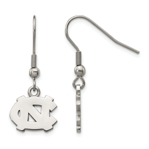Stainless Steel LogoArt University of North Carolina N-C Dangle Wire Earrings