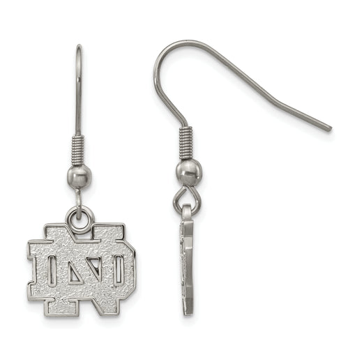 Stainless Steel LogoArt University of Notre Dame N-D Dangle Wire Earrings