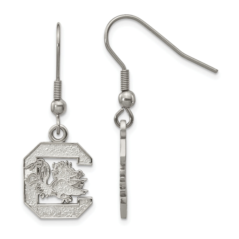 Stainless Steel LogoArt University of South Carolina Dangle Wire Earrings