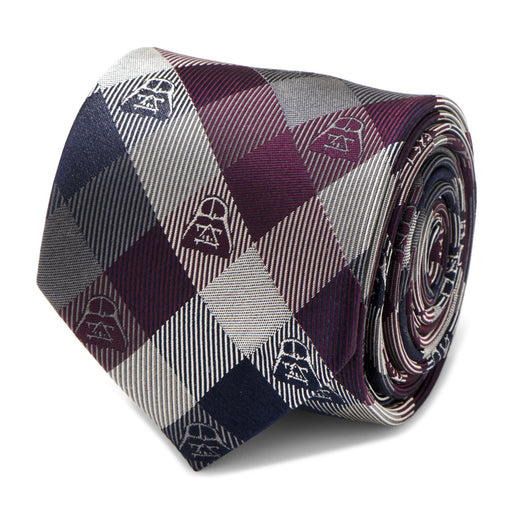 Darth Vader Plum Modern Plaid Men's Tie