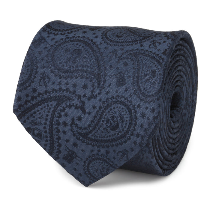 Mandalorian The Child Paisley Navy Tie