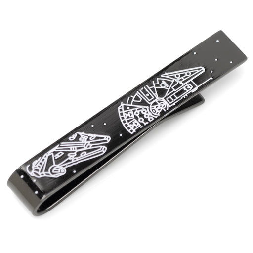 Millennium Falcon Black and White Tie Bar