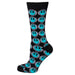 Rebel Teal Patterned Black Men's Socks