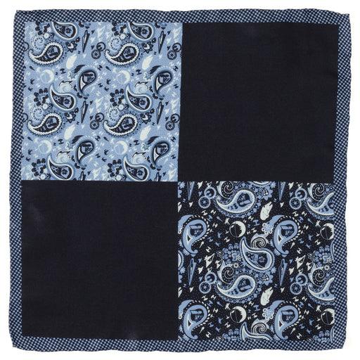 Vader Blue Paisley Pocket Square