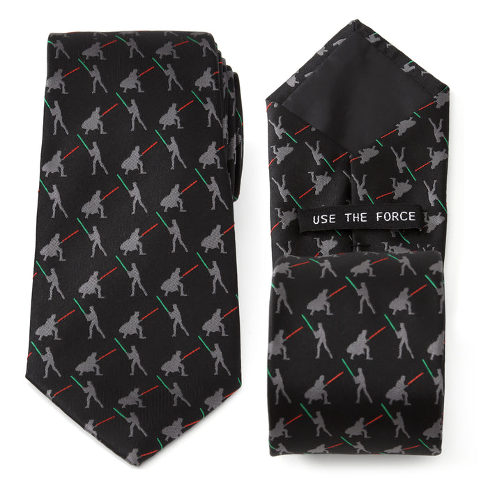 Vader v. Luke Battle Lightsaber Black Mens Tie