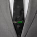 Yoda Lightsaber Tie Clip pictured on a mens suit and tie.