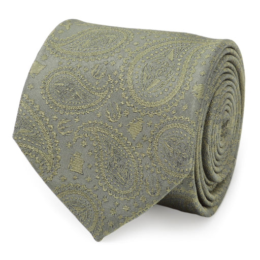 Yoda Paisley Sage Green Silk Men's Tie