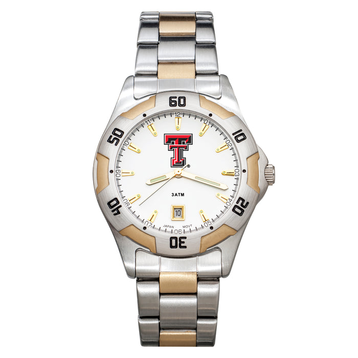 TEXAS TECH UNIV ALL-PRO MEN'S TWO-TONE WATCH