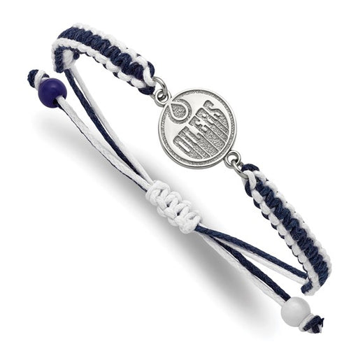 Stainless Steel NHL LogoArt Edmonton Oilers Adjustable Cord Bracelet