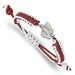 Stainless Steel LogoArt University of Wisconsin Letter W Adjustable Cord Bracelet