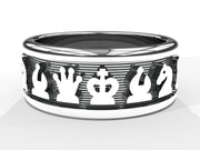 Sterling Silver Personalized Chess Bands for Men and Women