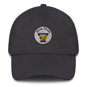 A dark grey Seal Team 5 Hat with the logo on the front.  The hat has a curved visor and an adjustable strap at the back.