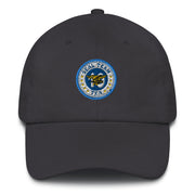 A dark grey Seal Team 10 Hat with the logo on the front.  The hat has a curved visor and an adjustable strap at the back.