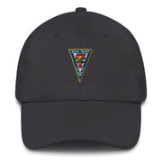 A dark grey Seal Team 7 Hat with the logo on the front.  The hat has a curved visor and an adjustable strap at the back.