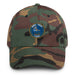 A military style Seal Team 4 Hat with camouflage and the logo on the front.  The hat has a curved visor and an adjustable strap at the back. 