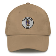 A khaki colored Seal Team 1 Hat with the logo on the front.  The hat has a curved visor and an adjustable strap at the back.