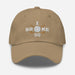 The "I Broke 90" Men's Embroidered Hat is a khaki colored, low-profile hat featuring the phrase "I Broke 70" on the front. The word "Broke" is uniquely stylized with a golf ball as the 'O' and crossed golf clubs beneath it.