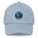 A light blue Seal Team 4 Hat with the logo on the front.  The hat has a curved visor and an adjustable strap at the back.