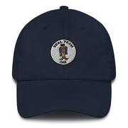A navy blue Seal Team 1 Hat with the logo on the front.  The hat has a curved visor and an adjustable strap at the back.
