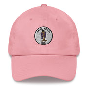 A pink Seal Team 1 Hat with the logo on the front.  The hat has a curved visor and an adjustable strap at the back.